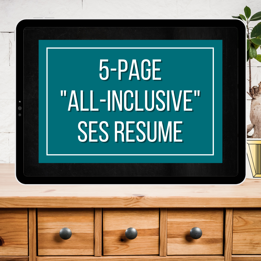 Five-Page "All Inclusive" SES Resume $929