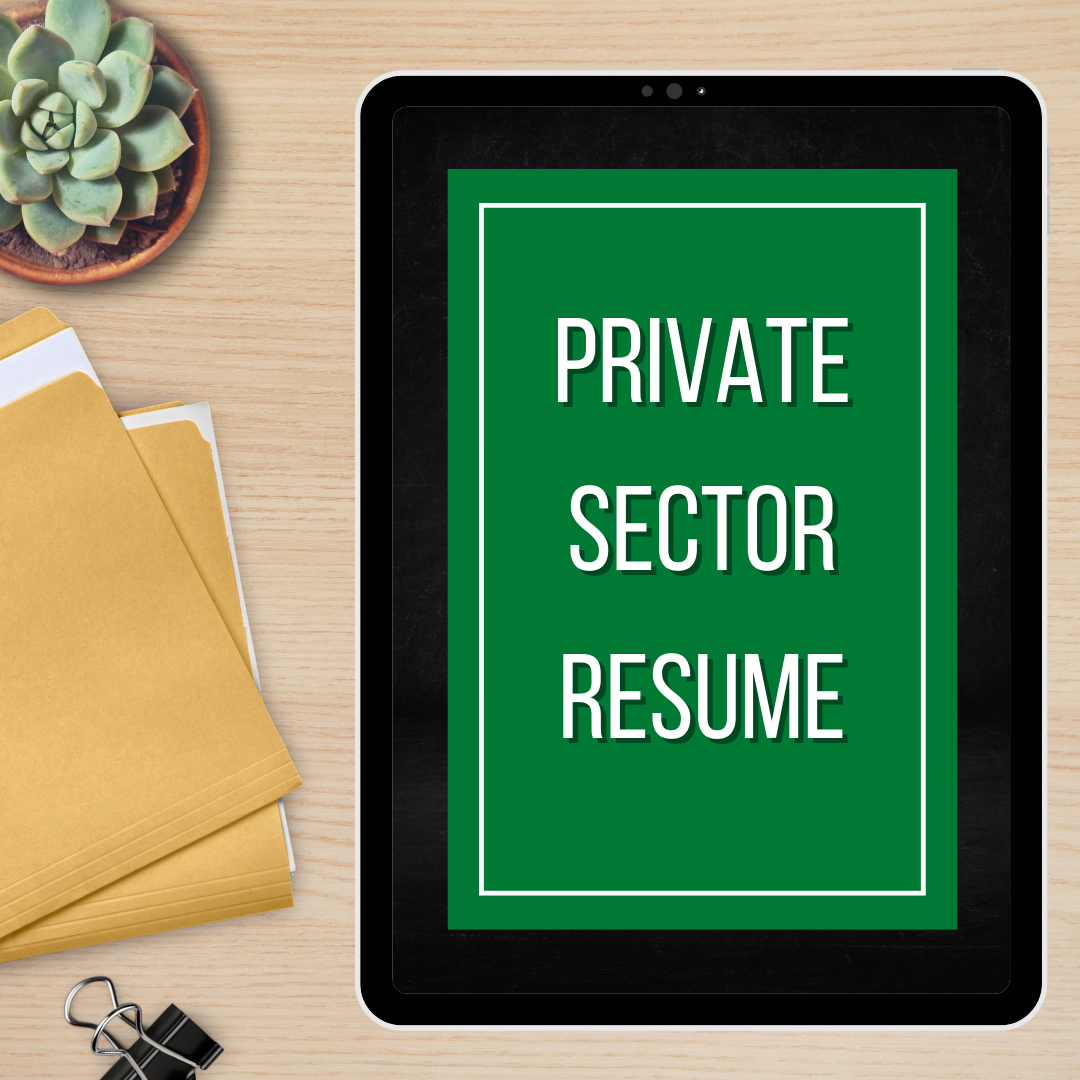 Private Sector Resume $499